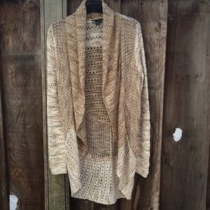 INC International Concepts tan and cream cardigan